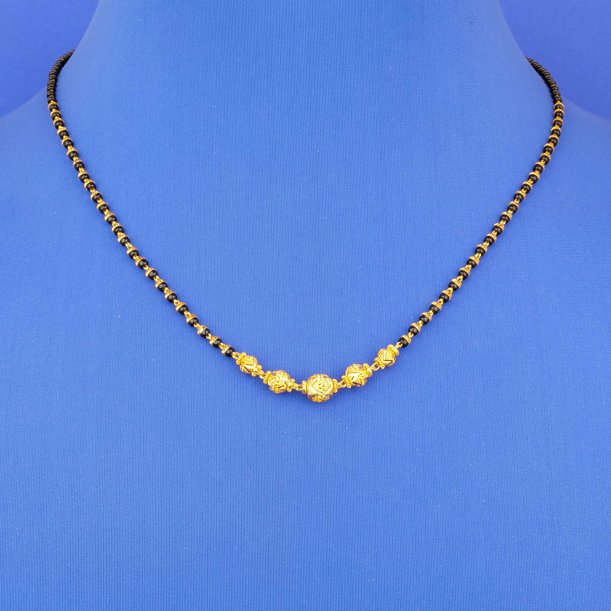 22K Gold Mangalsutra Blackbead Necklace