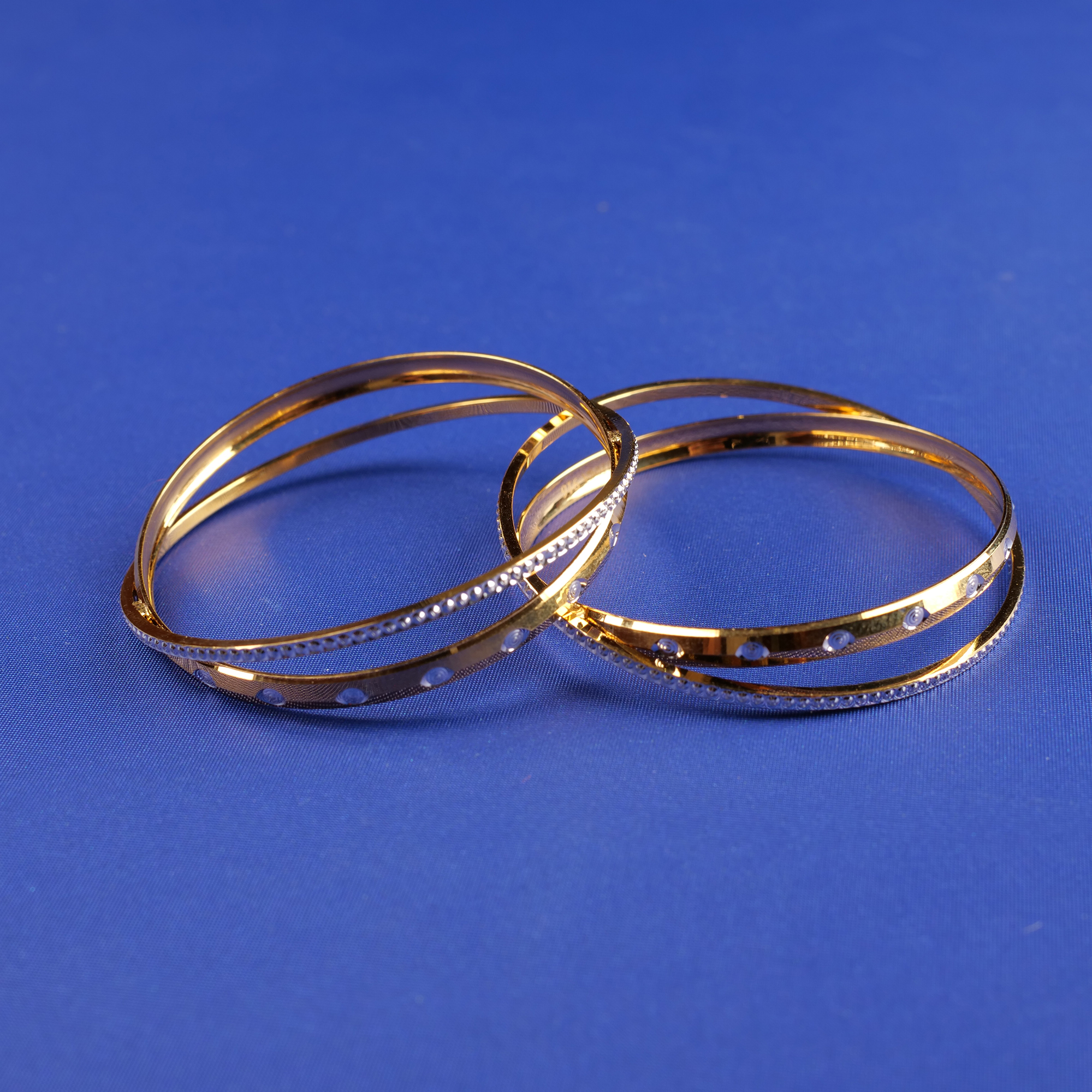 22K Baby Two-Tone Gold Bangles