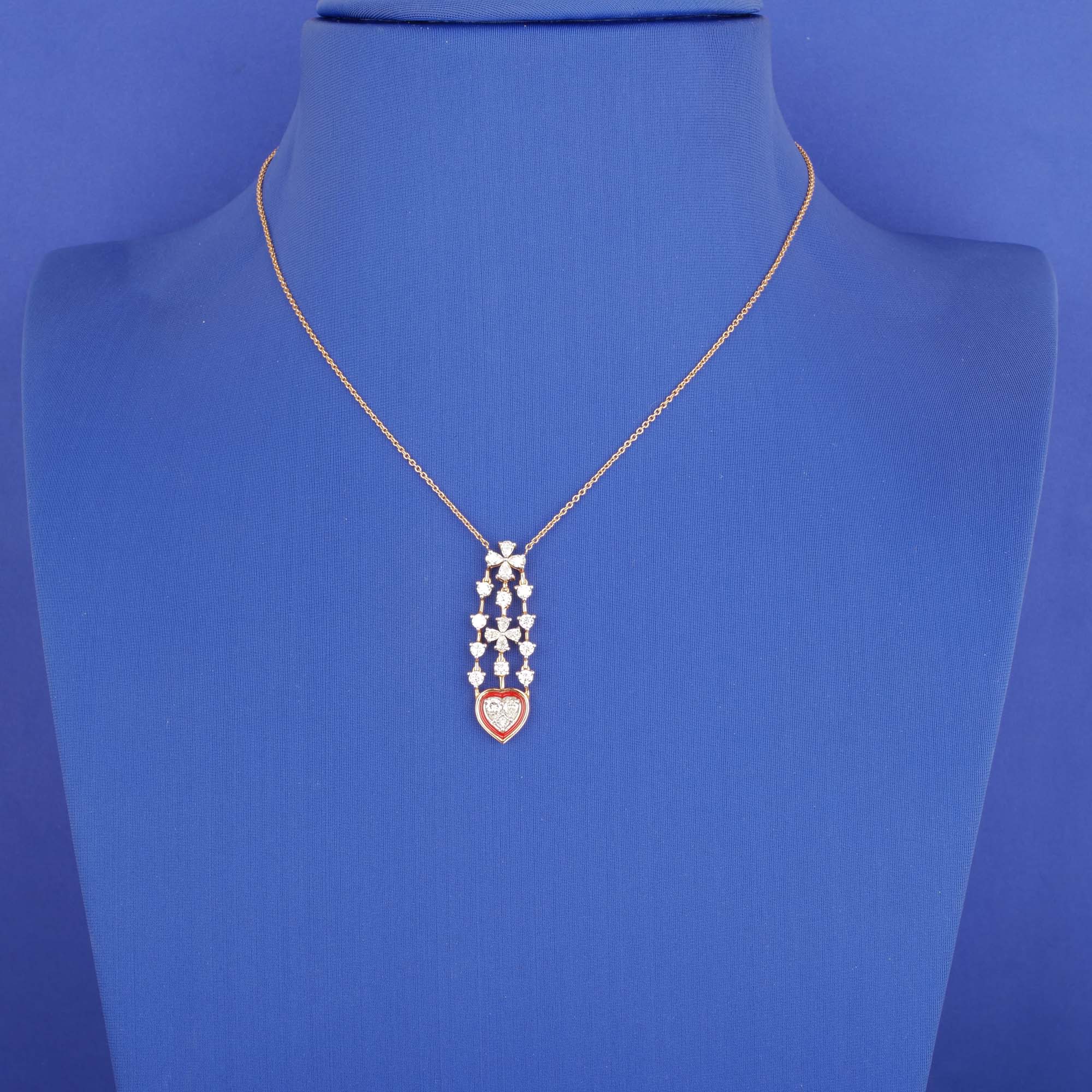 18K RG Diamond 'Heart' Necklace