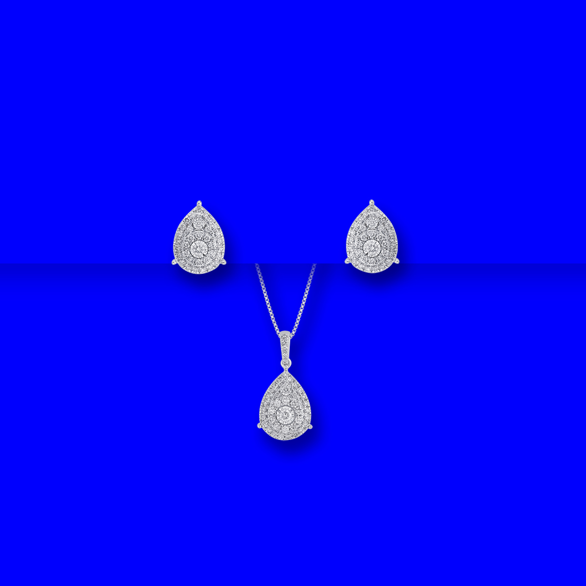 18K WG Diamond Pendant and Earring Set (Chain not included)