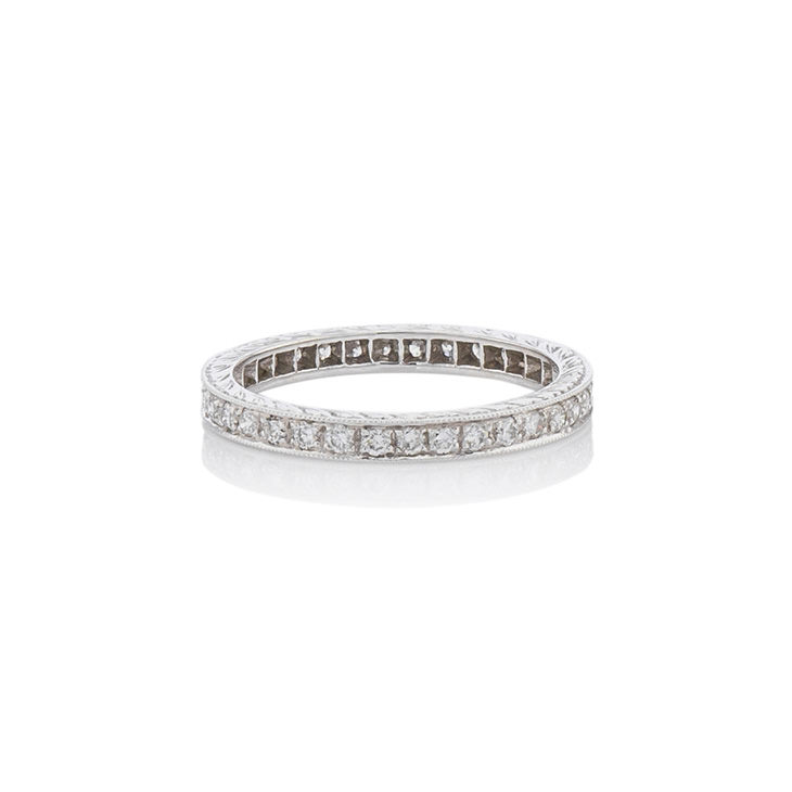 Handcrafted 18K White Gold Diamond Band